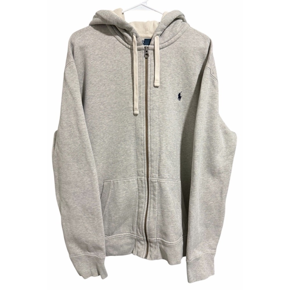 Polo Ralph Lauren Full-Zip Fleece Hoodie Sweatshirt Light Sport Heather Mens XXL